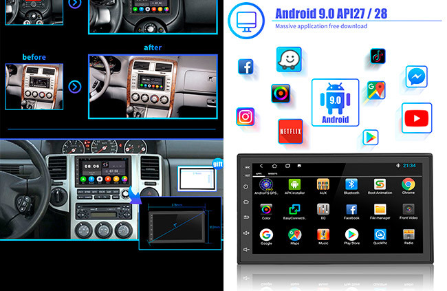 Capacitive Android Car Stereo 7 Inch IPS Wireless Android Auto Head Unit