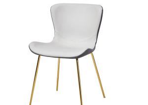 China Gray Leather Padded Dining Chairs Without Armrest wholesale