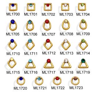 China Hot NEW Wholesale Alloy Jewelry 3D Nail Art Jewelry Nail rhinestones Sticker Supplier Number ML1700-1723 wholesale