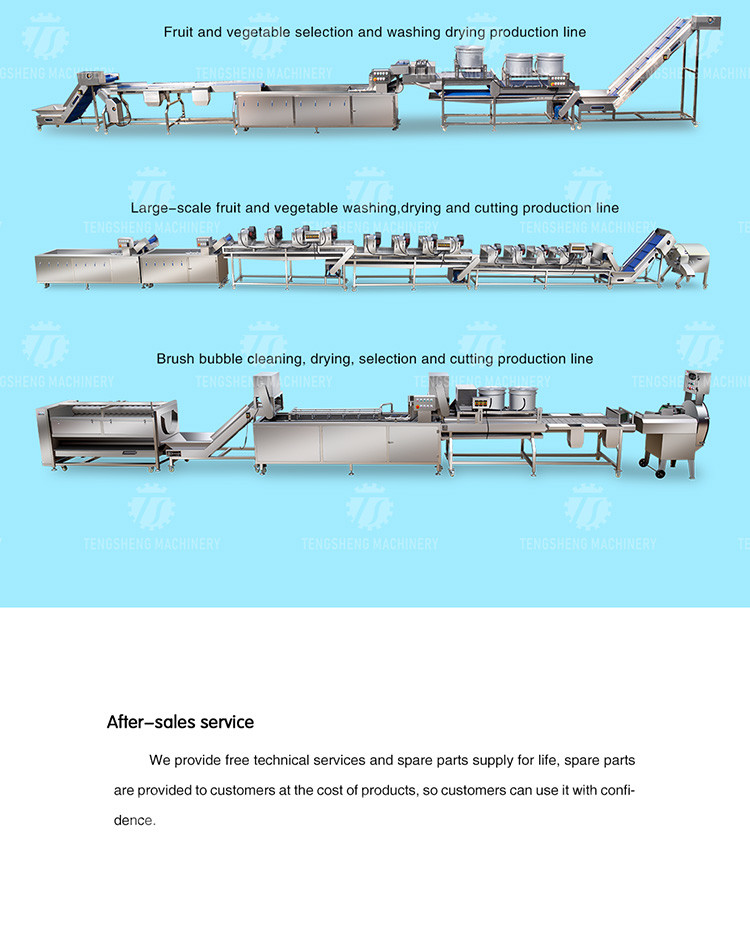 Automatic Vegetable And Fruit Production Line Selection Cutting And Washing Machine