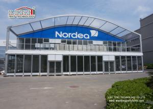 China Aluminum Arch Shape Outdoor Large Tents For Weddings Twin Deck With Solid Wall wholesale