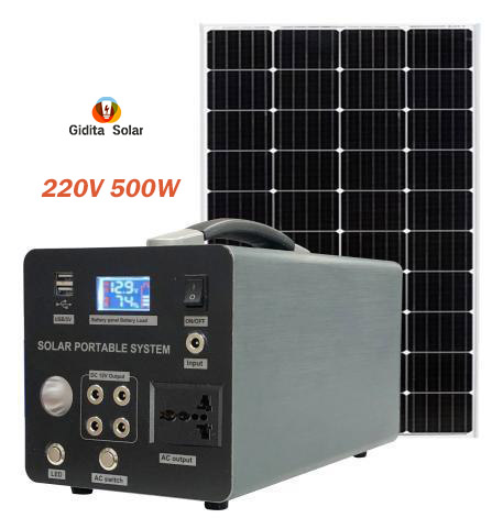 Portable Outdoor Generator 500W Solar Portable Power System with Solar Panel