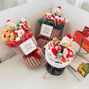 China Christmas Gift Creative Cartoon Plush Doll Bouquet Santa Claus Doll Finished Product Birthday Gift for Girlfriend and Best Friend wholesale
