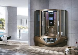China Fan Shaped Bathroom Shower Enclosure , OEM ODM Shower Steam Room Unit wholesale