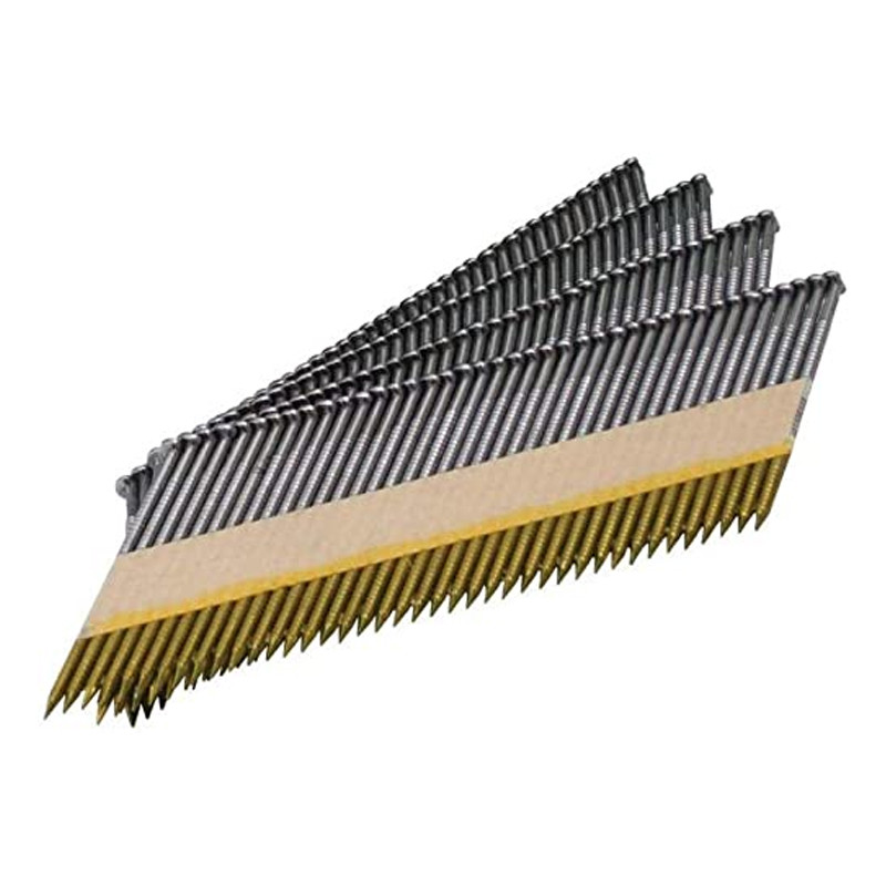 2.8x65mm 34 Degree Clipped Head Galvanized Framing Nails Ring Shank 2um Paper Collated