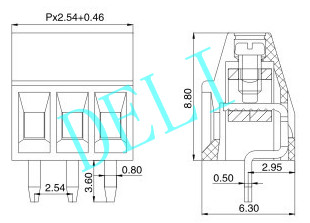 2.54mm Pitch Spring Pluggable Terminal Block DL128--XX-2.54mm 24-12AWG Wire Range