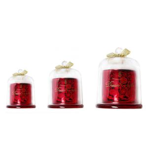 China Fashion Scented Jar Candle Soy Wax Carved Glass Domed Candle Jar For Home / Wedding wholesale