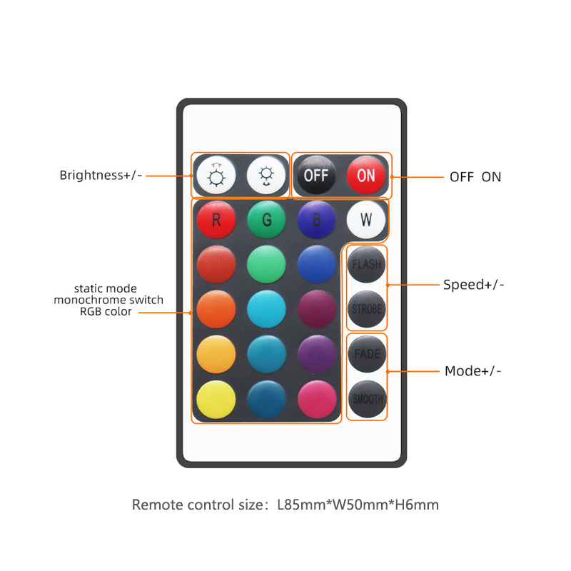 Aluminum Case 24 Key IR Remote Controller 3CH Common Anode Mode