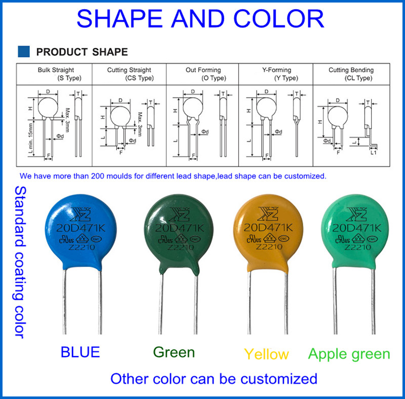 Surge protection 31J Metal Oxide Varistor 90pF For Energy Saving Lamp