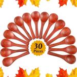 Nature Wooden Mini Tasting Condiments Salt Spoon For Kitchen Cooking 30 Pieces