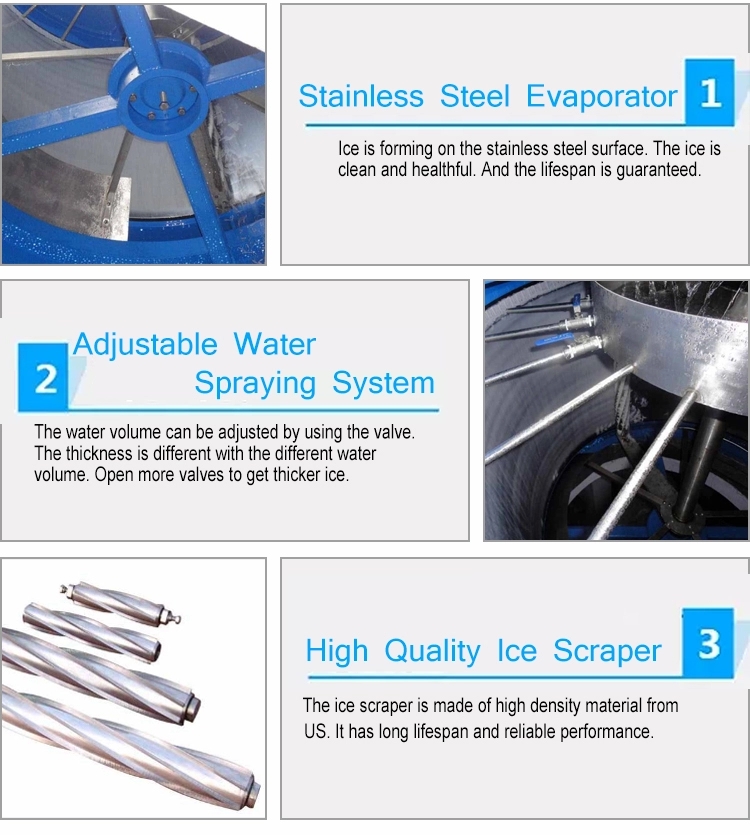 Cooling way Air Cooling Flake Ice Machine for Popular Stainless Steel FOCUSUN 8000 Kilos