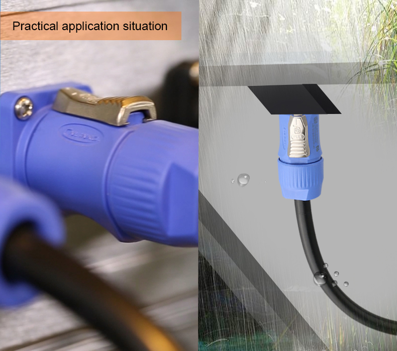 CNLINKO YF-24-C03PE-01-001 Power Quick Plug Socket Ip68 Waterproof Connector Male and Female 20A 3 Pin XLR Powercon Connector