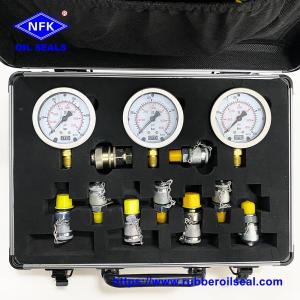 China Excavator Hydraulic Pressure Test Gauge Kit With Stainless Steel Case wholesale