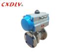 DIN Double Acting 2 Way Stainless Steel Pneumatic Valves DN50 Flange Ends