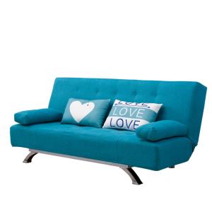 China Lightweight Blue Fabric Foldable Sofa Bed For Home wholesale