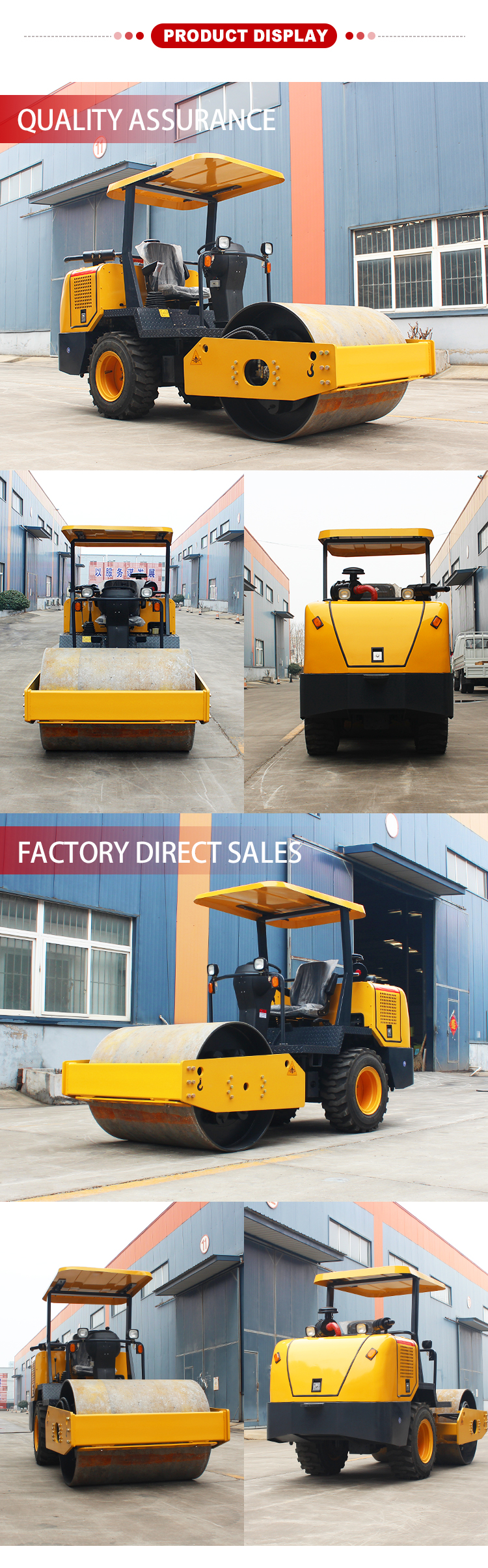 Food Beverage Shops 3.5ton 6 Ton Hydraulic Vibratory Road Roller for Construction Machine