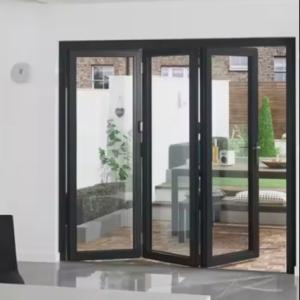 China Slimline Aluminium Bifold Doors Indoor Balcony Foldable Sliding Design Bi-Fold Aluminum Glass Door wholesale