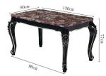 Luxury Paint Carved Ebony Nordic Marble Dining Table , European Style Dining