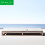 Outdoor Villa Hotel Garden Terrace Wooden Bed Lounge Chair with Solid Wood Style