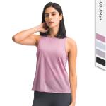 Women Fitness Loose Fit Breathable Casual 2 in 1 Tank Top Yoga Sports Bras ISO