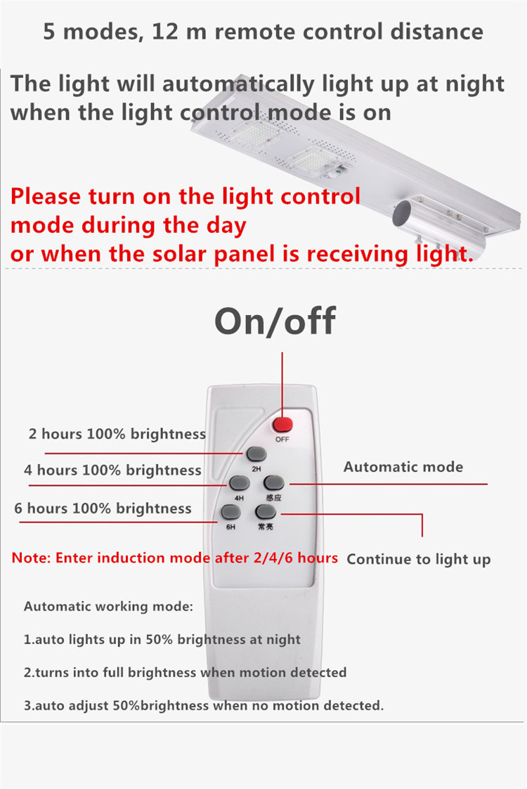 Motion Sensor Solar Parking Lot Lights With Pole 100w 2700k-6500k Color Temperature