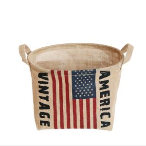 China Cotton Waterproof Fabric Foldable Laundry Basket Baby Kids Dirty Clothes Bucket Hamper wholesale