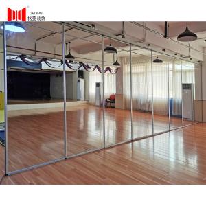 China 65mm Clear Glass Movable Wall Room Dividers With Aluminum Track wholesale