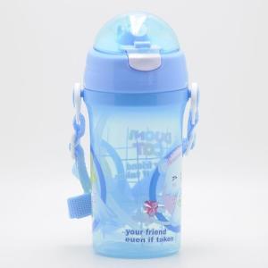 China 300ml Plastic Children Water Bottle with Straw Lid belt wholesale