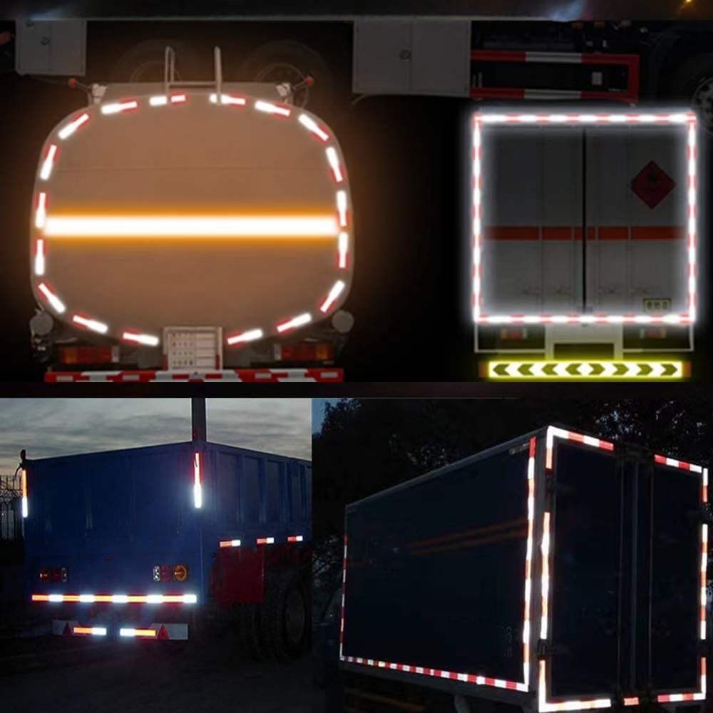 Prismatic Grade ECE R104 DOT-C2 Conspicuity Red/White Reflective Tape Sticker For Vehicle Trailer Truck