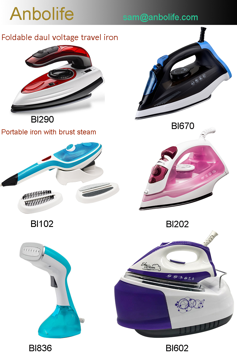 Anbo big power professional steam iron industrial steam iron 2200w 2400w 2600w full function garment steam iron electric