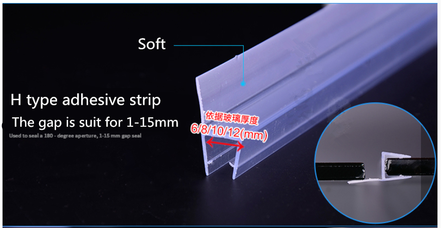 Transparent Glass Doors Design Waterproof Glass Shower Door Seal Strip for 6-12MM