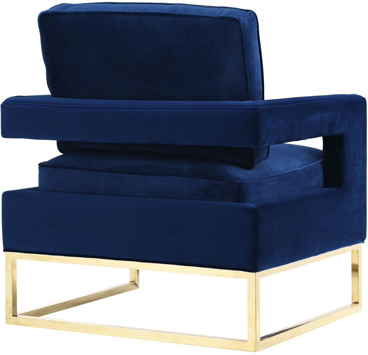 new classic deep blue velvet fabric and stainless steel frame single lounge chair for wedding party event