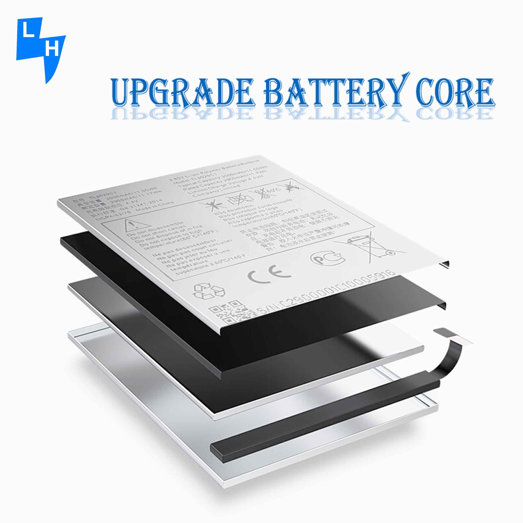 3000mAh TLp029C1 Battery for Alcatel A30 5049Z REVVL Mobile Phone System Model 5099