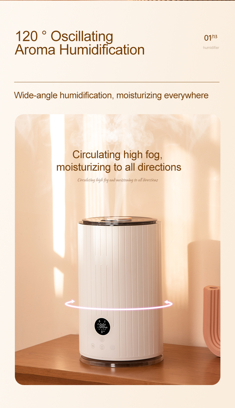Large Cool-Mist Impeller Humidifier for Bedroom Oem 5L Top Fill Electronic Ultrasonic