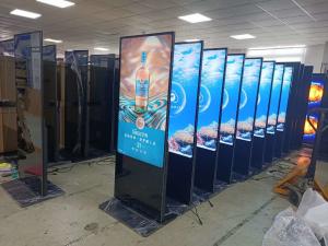 China 55 inch mobile indoor 4k floor stand kiosk lcd digital signage advertising media players display wholesale