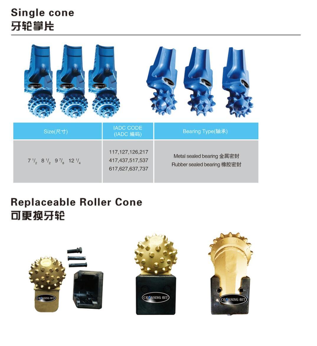 8 1/2 Inch Replaceable Single Cone Drill Bit Cutter / Roller