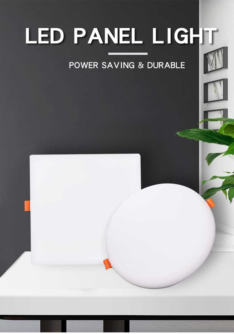 Round Square Surface Mount Led Skd Panel Light Aluminium Rohs Led Ceiling Light Frameless Slim Adjustable Recessed Pane