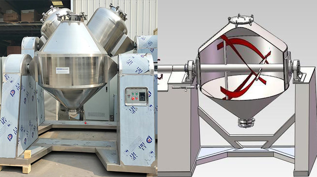 Stainless Steel 304 / 316L Powder Mixing Machine Double Cone Blender For Laboratory