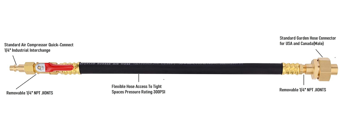 1/4'' RV Winterizing Brass Tee Fitting Round Head Code