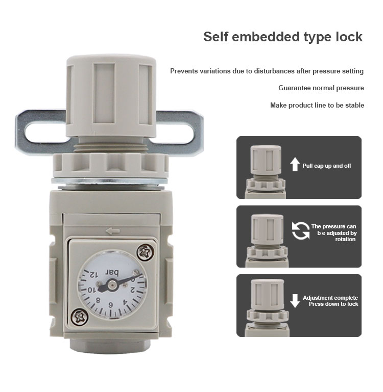 AR2000 Compressed Air Pressure Regulator Air Source Treatment Units Pneumatic Components