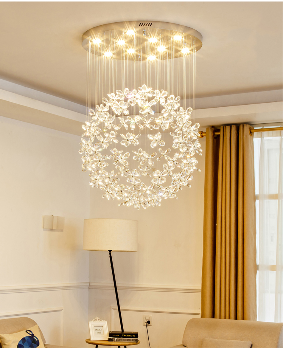 Modern Luxury Crystal Led Ceiling Chandelier For Living Room Large Butterfly Light hanging lamp（WH-NC-51）