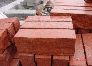 China Red Natural Paving Stones Tile For Stair Steps / Countertop Granite Material on sale
