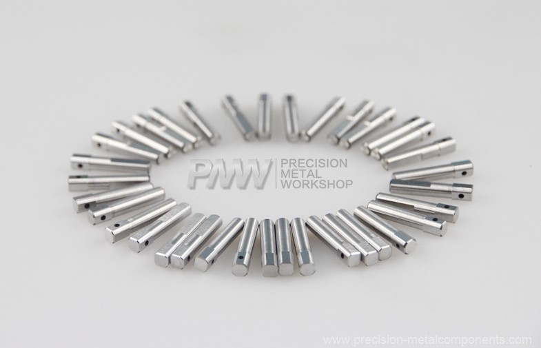 Precision automation components- Shaft left, Material 1.4034+S, hardness HRC50
