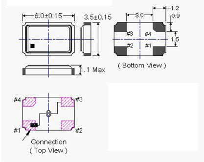 Automatic Mounting Ceramic Resonator Oscillator 4 Pins SMD 6035 Ultra Thin 6.0 X 3.5mm