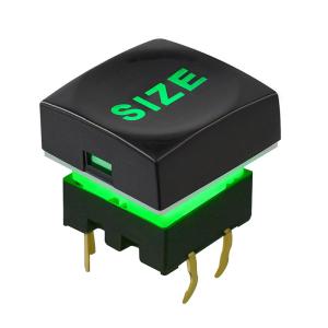 China 15x15 LED Push Button Switch 30mA 30VDC With Sculptured Cap wholesale