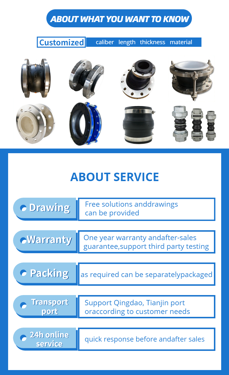 DN25-DN3000 flexible pipe expansion joint rubber Fully End-Sealed Flanged Bellows EPDM Single Sphere
