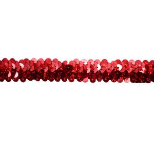 China GZ003 OEKO Red Beaded Stretch Sequin Ribbon Trim wholesale
