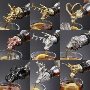 China 3D Animal Head Wine Pourer Stainless Steel 304 Decanter Pourer wholesale