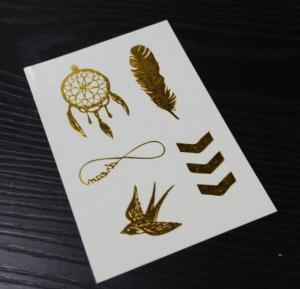 China Yellow gold metallic temporary tattoo wholesale