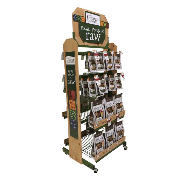 Dog Cat Product Clean Toy Food Wood Half Pallet Floor Display Stand Pet Shop